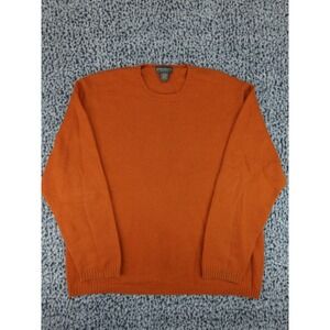 Banana Republic Cashmere Sweater Mens Large Orange Crew Neck Pullover RN54023